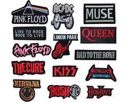 Famanu - Set van 14 geborduurde opstrijkpatches, reparatie- en decoratieset voor kleding – Multicolor