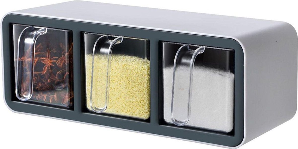 Graandispenser - perfect voor het bewaren van meel, suiker of granen - 3 compartimenten