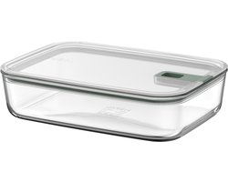 Boîte de conservation en verre Mepal EasyClip - 2,25 l - Récipients de conservation en verre avec fermeture coulissante - Convient pour micro-ondes, four (vapeur), koelkast et congélateur - Nordic sage