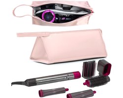 Travel Case geschikt – Reistas Geschikt Voor Dyson – Opbergtas – Reistas – Geschikt voor de Dyson Airwrap Styler/Shark Flexstyle reisbeschermhoes, Dyson Supersonic föhn, PU Leather Draagbare – waterdichte – Roze -1 stuks