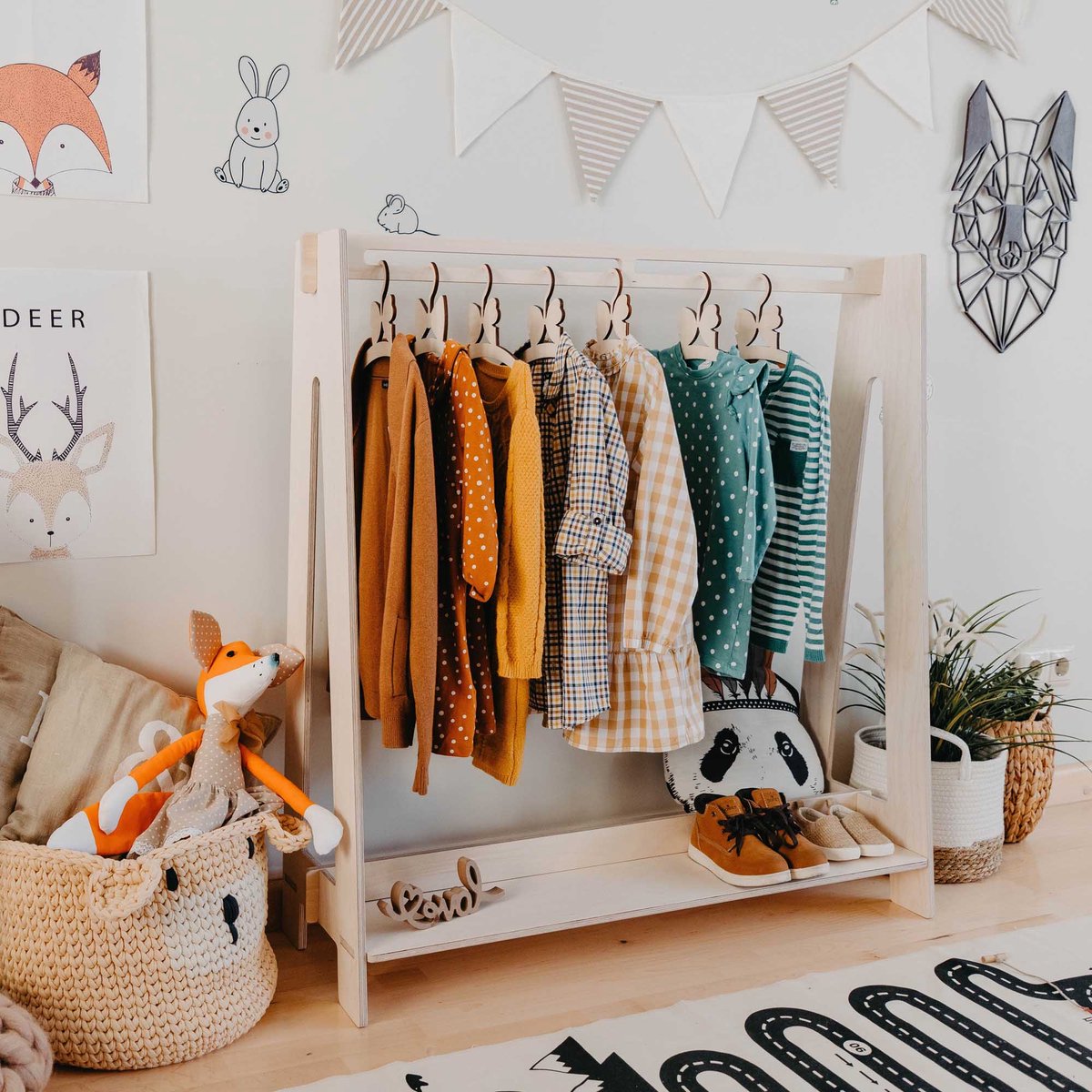 sweet home kledingrek voor kinderen – hout