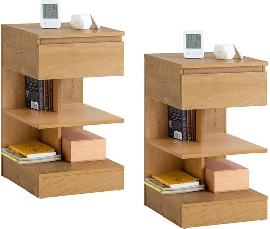 HOMCOM Nachtkastje, nachtkastje met lade en plank, modern nachtkastje
