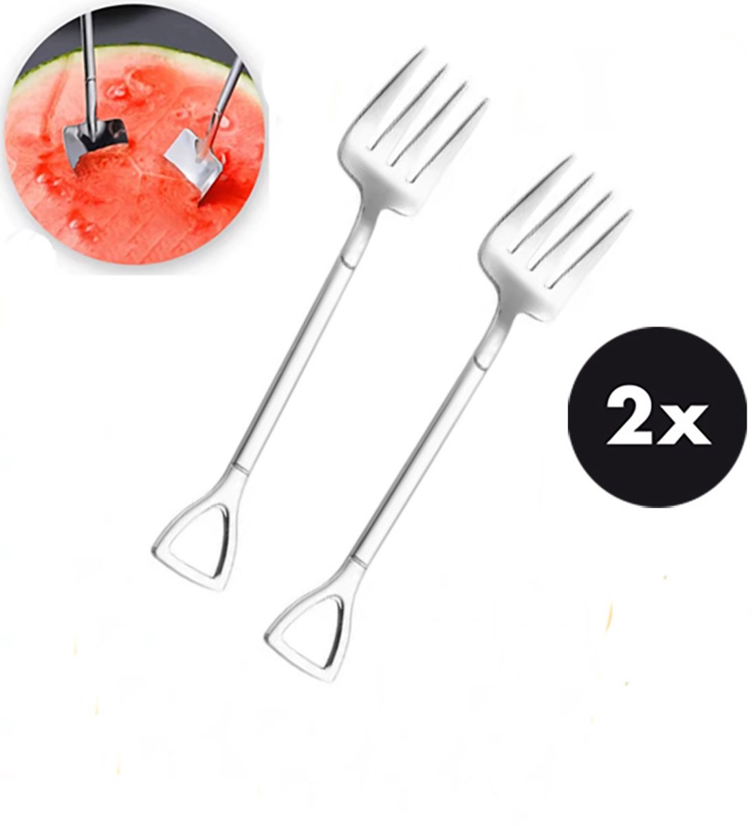 Actie4you® - Gebak Bestek - Dessert Bestek - Vork - Zilver – 2 Stuks