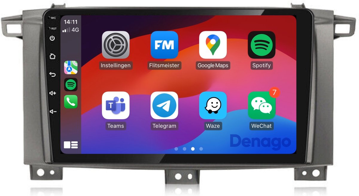 CarPlay autoradio geschikt voor Toyota Land Cruiser LC100 | 2005 t/m 2007 | Android 13 | 9 inch | Draadloos Apple CarPlay & Android Auto | 2GB + 32GB | QuadCore processor | Denago DNG-A338 | 2025 model | Bluetooth & Wifi | 2005 2006 2007