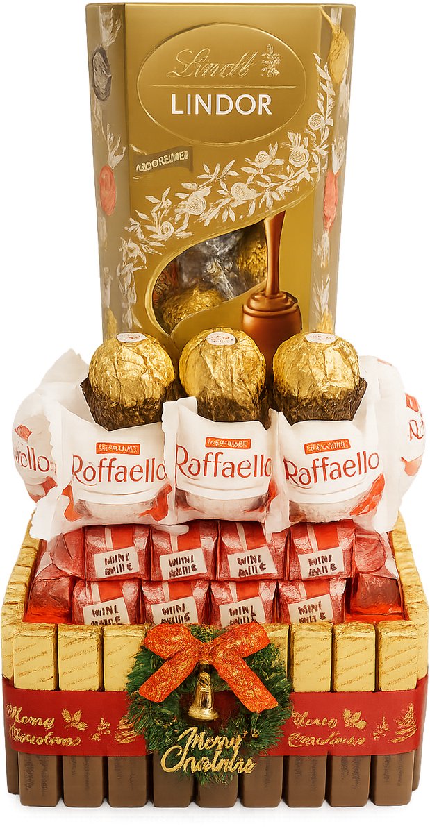 Luxe Kerst Chocoladecadeau met Lindt chocolade – Handgemaakt door Luxecadeaumanden