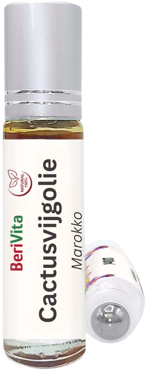 Cactusvijgolie 10ml Roller - Pure, Koudgeperste en Onbewerkte Prickly Pear Oil uit Marokko - Opuntia Ficus Indica