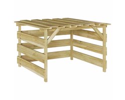 vidaXL - Grasmaaier - Garage - Bruin - 84 - x - 80 - x - 56 - cm - Impregneer...