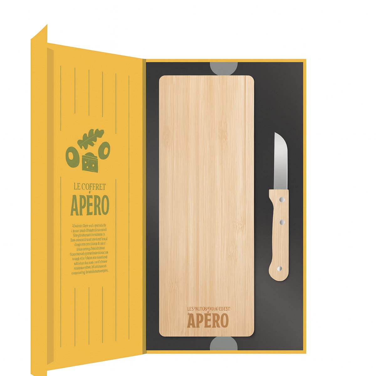 Borrelplank Cadeaupakket – Houten Snijplank & Kaasmes – Bamboe – Luxe Geschenkverpakking – Voor Aperitief en Borrel