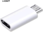 A-Konic © - verloop adapter USB-C naar Micro USB-adapter | Opzetstuk | USB C Converter to Micro-USB | Wit