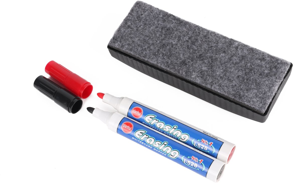 Benson Whiteboard wisser - magnetisch - inclusief 2 stiften - 14.5 x 5 x 35 cm - zwart thumbnail 3