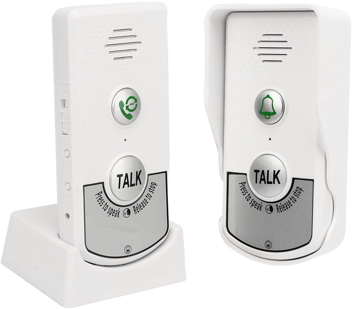 Draadloze Intercom Deurbel, 1000m draadloze 2 -weg spraak intercom deurbel IP54 waterdichte elektronische deurbel met 6 maanden lang standby -tijd, thuisbeveiligingssysteem