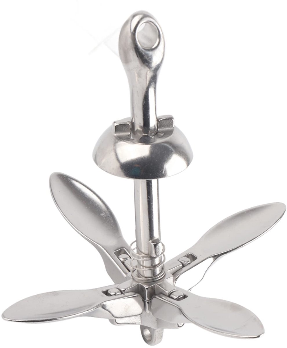 Universele 1 5 lb 0,7 KG Rvs Boot Vouwen Grapnel Anker Docking Hardware voor Marine Jacht Opblaasbare Boot Kano Kajak