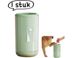 1 artikel - Potenwasbeker voor huisdieren - Potenwasbeker voor honden, pootreiniger zonder afvegen voor honden en katten - Groot formaat - 8,5*15cm - Groen