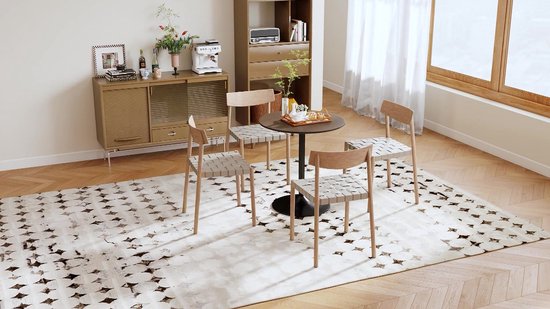 HOMCOM Eettafel voor 4 personen, keukentafel, moderne stijl, met