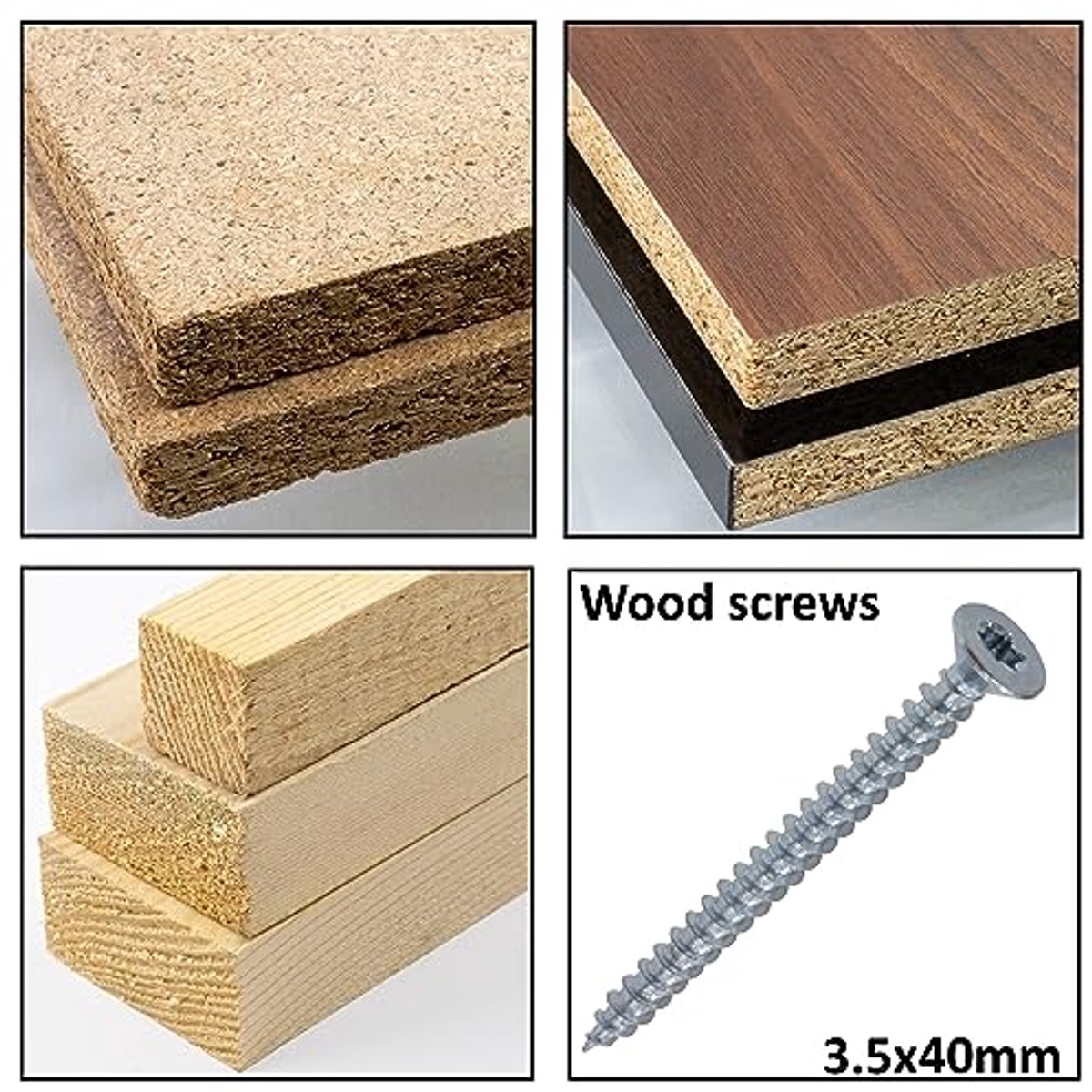 Set van 100 parkers voor hout met verzonken kop Ø3,5x40 mm met TX-steruitsparing - in verzinkt staal