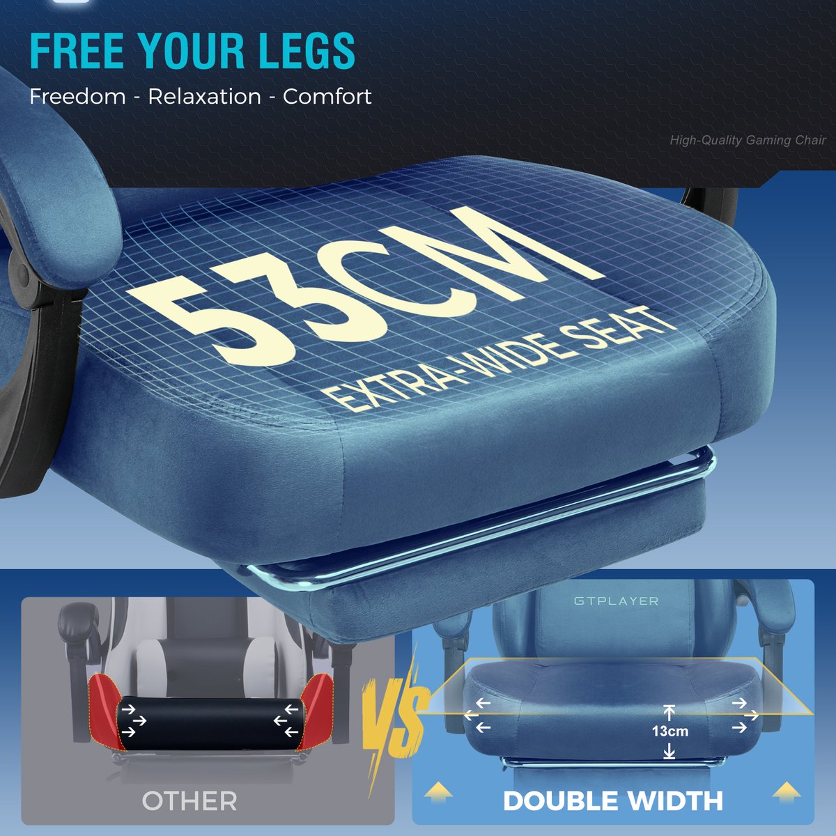 Gamingstoel, ademende bureaustoel, ergonomisch, hoogwaardige - afbeelding 2