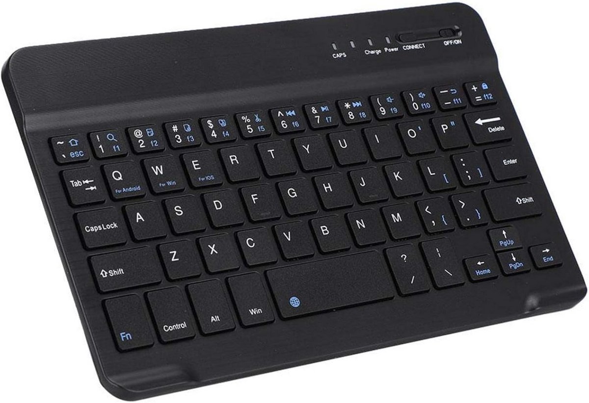 Draadloos Bluetooth Toetsenbord Compact 7-8 Inch Slank voor Android en iOS - Zwart