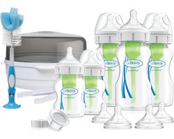 Anti-koliek Babyflessen Set - Pasgeboren Cadeau - Brede Speen voor Natuurlijke Voeding