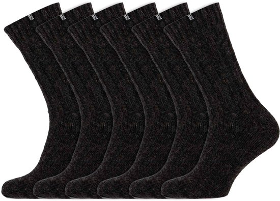 Stapp Red Narvik Heren Werksokken | Warme en Slijtvaste Werksokken | Zwart | 6 Paar | maat 46-47