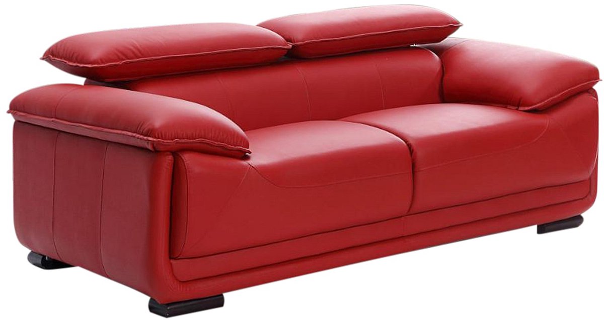 Vente-unique Twee- of driezitsbank van leer MACELO - Rood