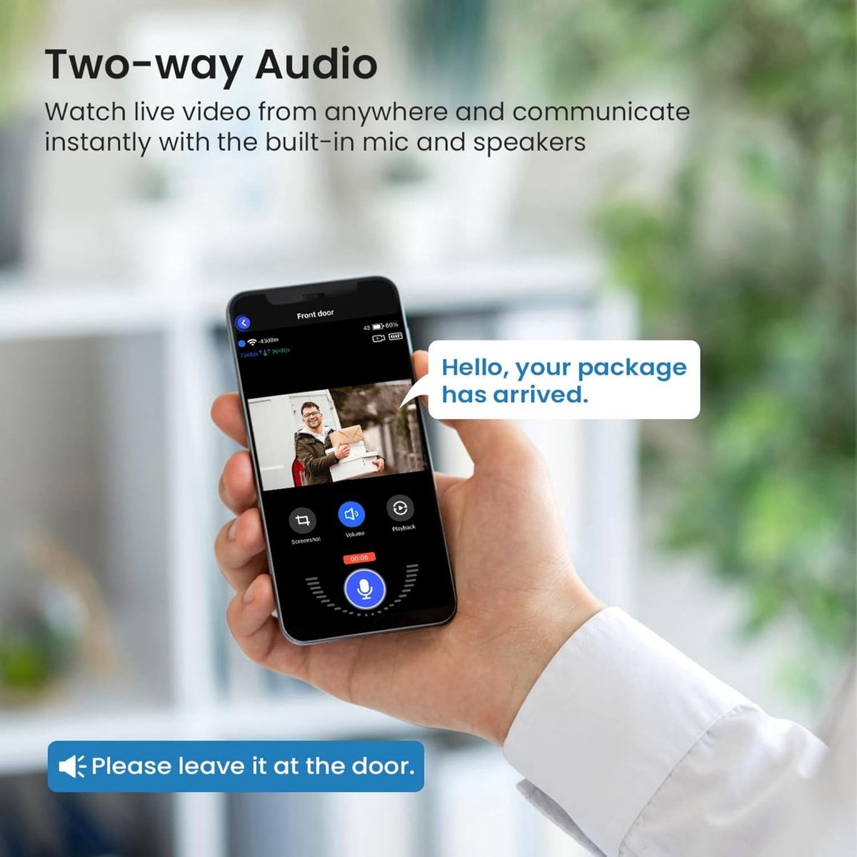 Draadloze T52 Videodeurbel met HD-nachtzicht - afbeelding 2