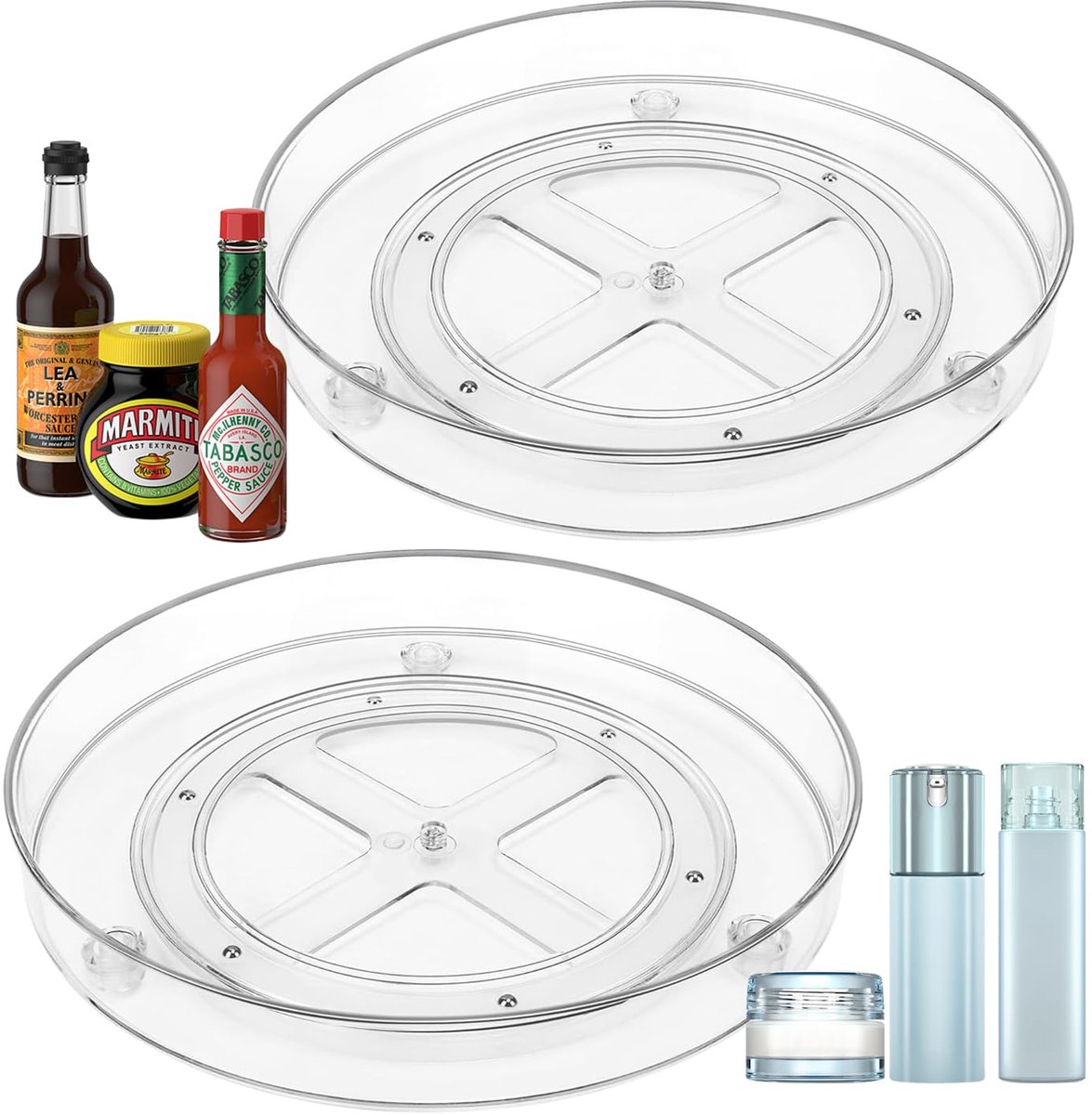 Unyqoos® Set van 2 draaibare organizers voor keuken en badkameropslag