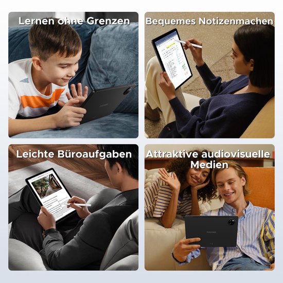 DOOGEE TAB A9+ - Tablet - 20GB RAM + 64GB ROM(2TB/TF) - 11 inth HD IPS 90Hz - Android 15 - 8580 mAh - Unisoc T7200 - 5G WiFi - Dubbele luidsprekers- Face ID - Grijs van Merkloos — afbeelding 5