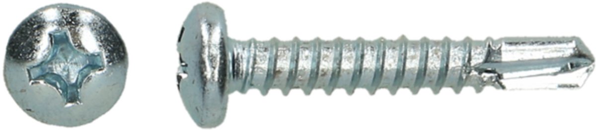 Zelfborende schroef 4,8 x 16 mm — DIN 7504M, verzinkt Zn, 15 stuks - zelfborende schroef 4,8x16, DIN 7504M, zelftapper 4.8x16, metaalschroef verzinkt 15 stuks, schroef plaatwerk 4.8x16