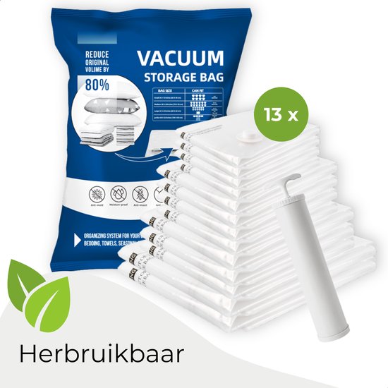 Vacuüm - Opbergzakken - Oprolbaar - Met sluitingen - 2 stuks - vacuüm