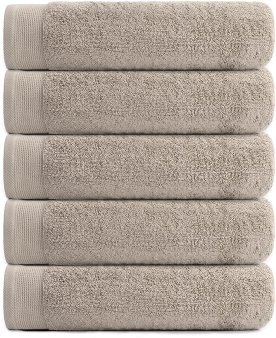 RELAKZ - Handdoeken - Set van 2 Stuks - 70x140 cm - Warm Sand - 700 GSM - Katoen - Luxe, Zacht en Hoog Absorberend