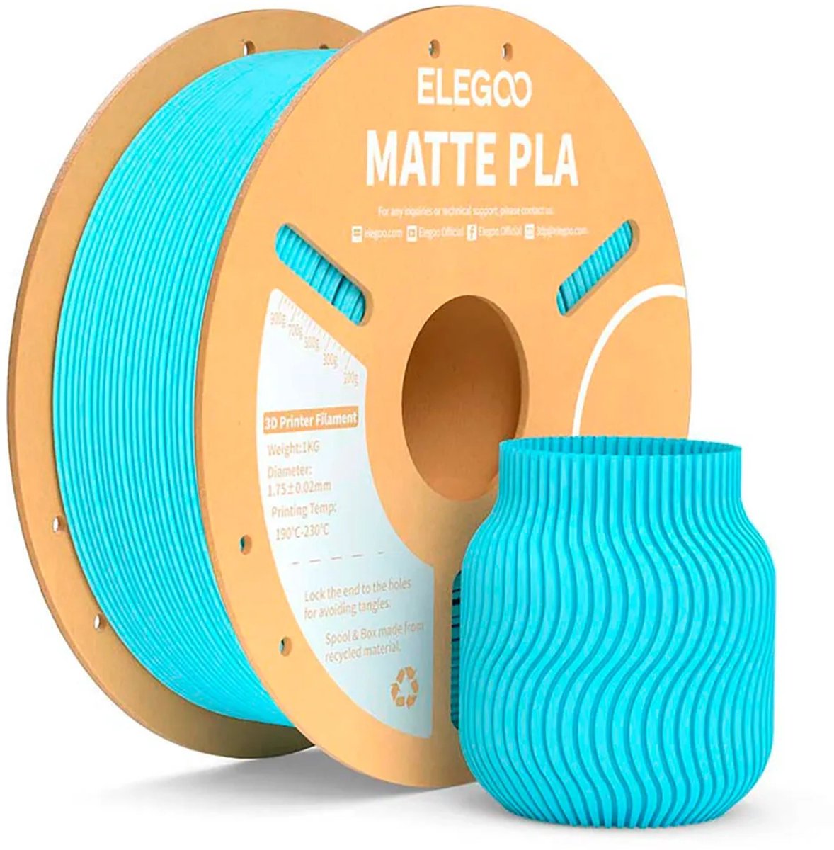 Elegoo Pla Matte 1.75mm Filament Goud One Size / EU Plug 220V