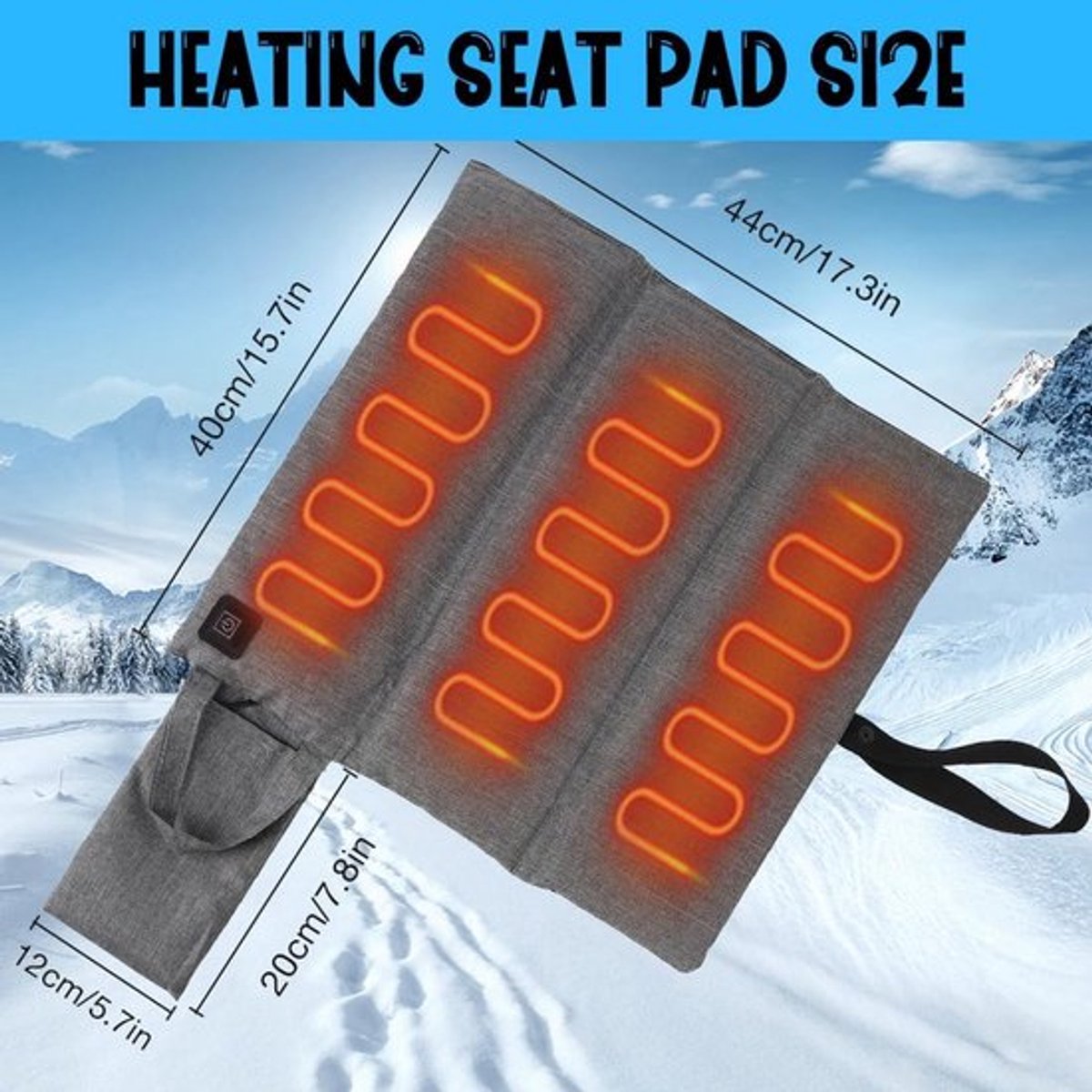 REWYTAZ Opvouwbaar Verwarmd Zitkussen met 3 Temperatuurstanden - afbeelding 3