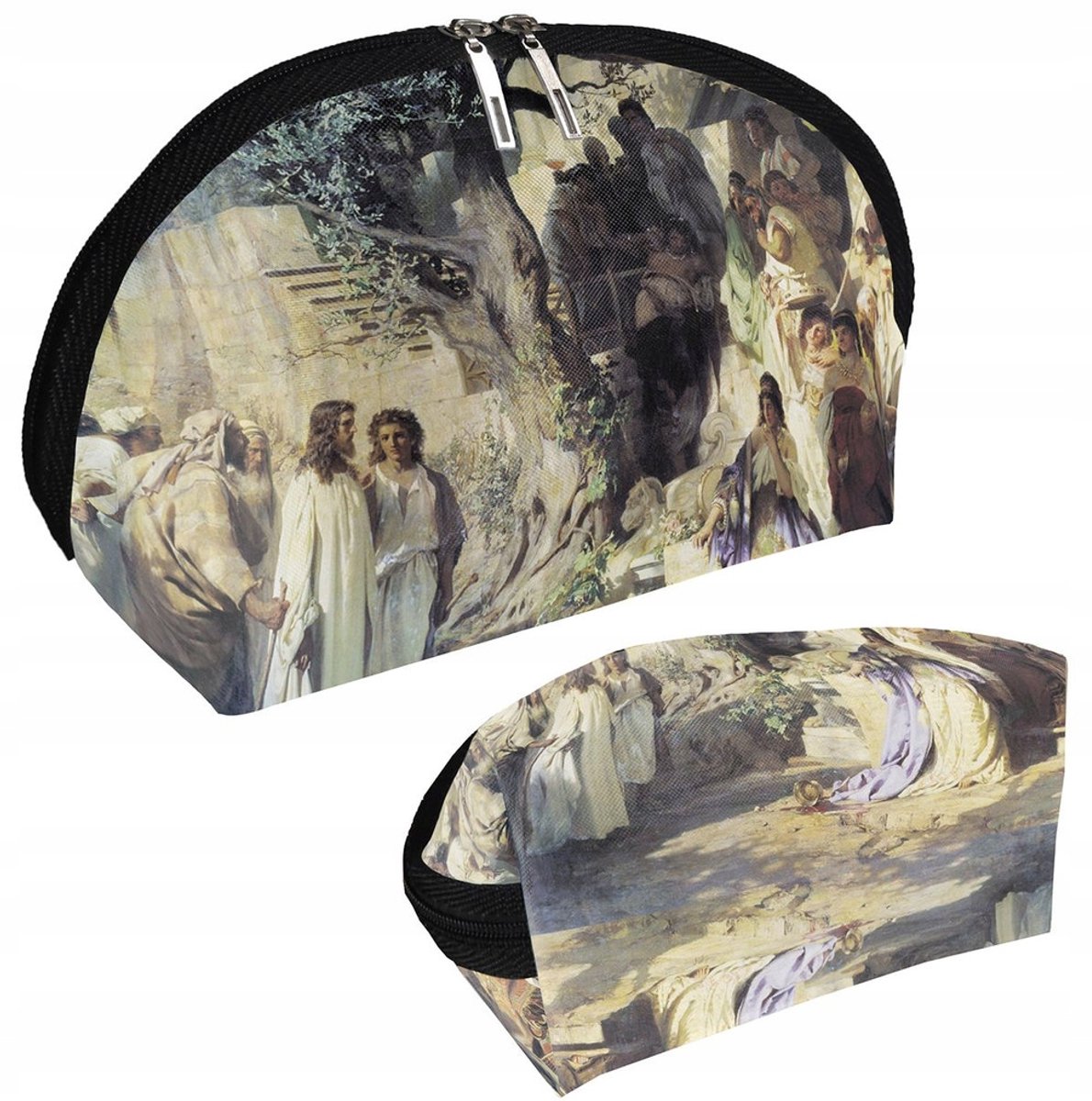 Kosmetische tas met kunstprint: Christus en de zondige vrouw