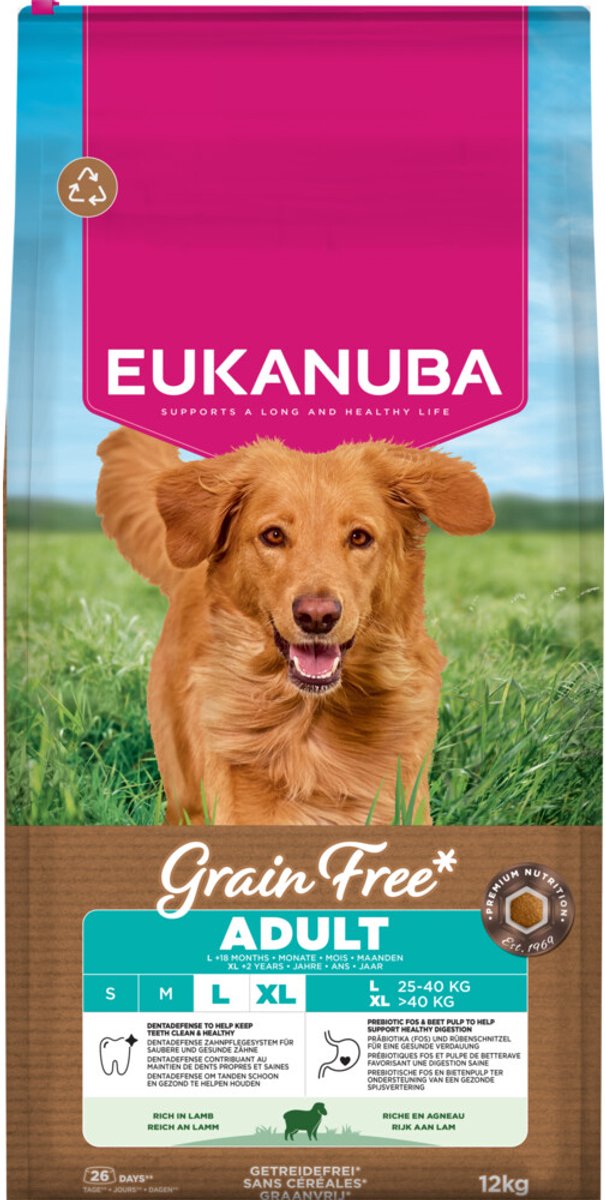 Eukanuba Eukanuba Hondenvoer Droog Grain Free Adult Large Lam - 12 kg