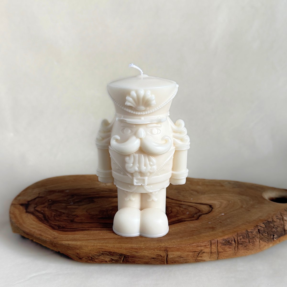 Notenkraker kaars - Notenkraker kerstdecoratie -Decoratieve crème kaars