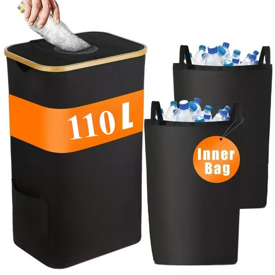 2x Prullenbak kantoor bamboe kopen