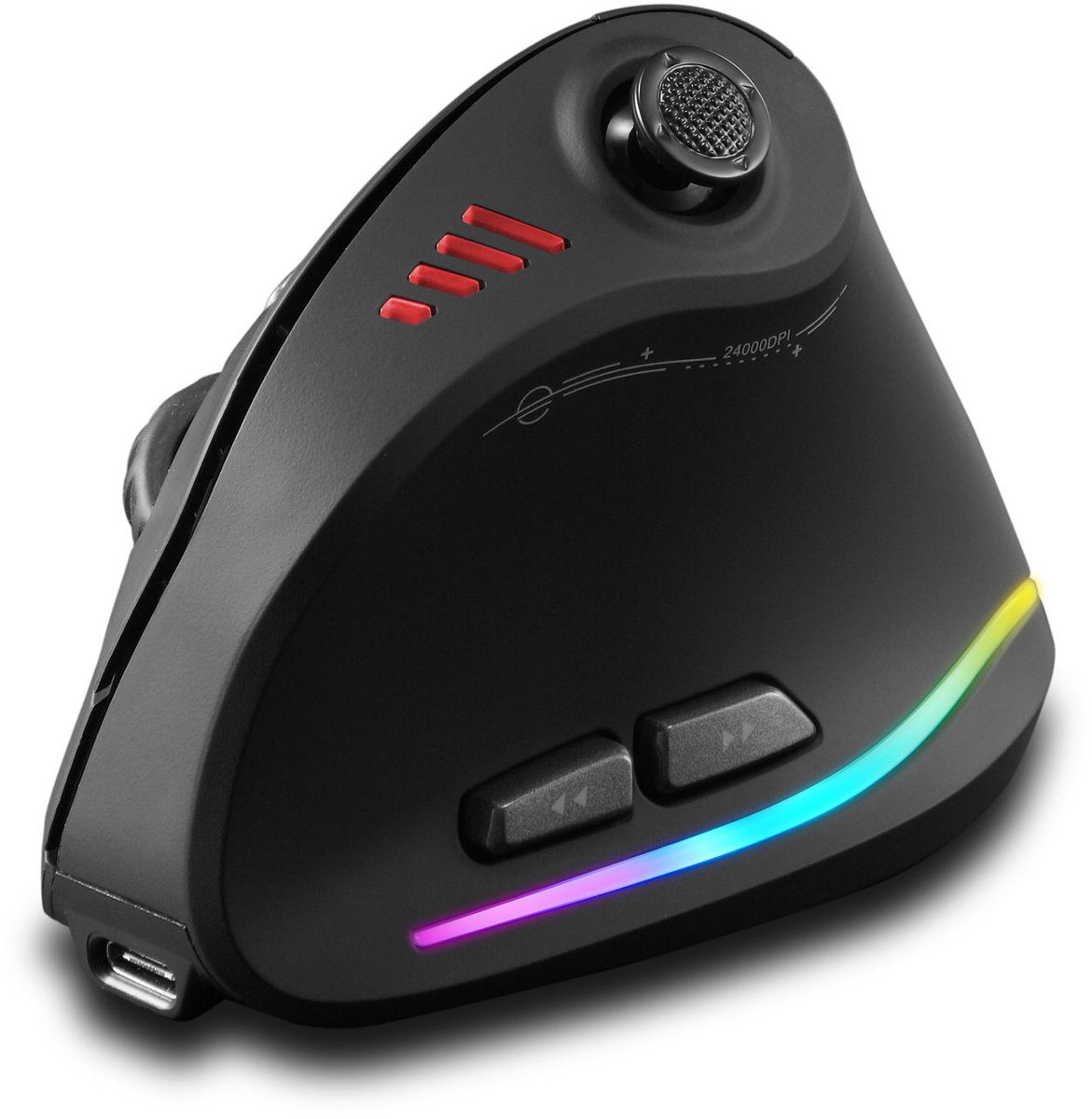 Draadloze ergonomische muis met aanpasbare sneltoetsen oplaadbare verticale optisch programmeerbare 2.4G Bluetooth-muis met 8 knoppen en 5 instelbare DPI-niveaus voor laptop-pc