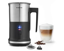 foto van Inventum MK350 - Elektrische melkopschuimer - 115/240 ml - Warm/koud opschuimen - Verwarmen - PFAS vrij - Antikleeflaag - Zwart/RVS