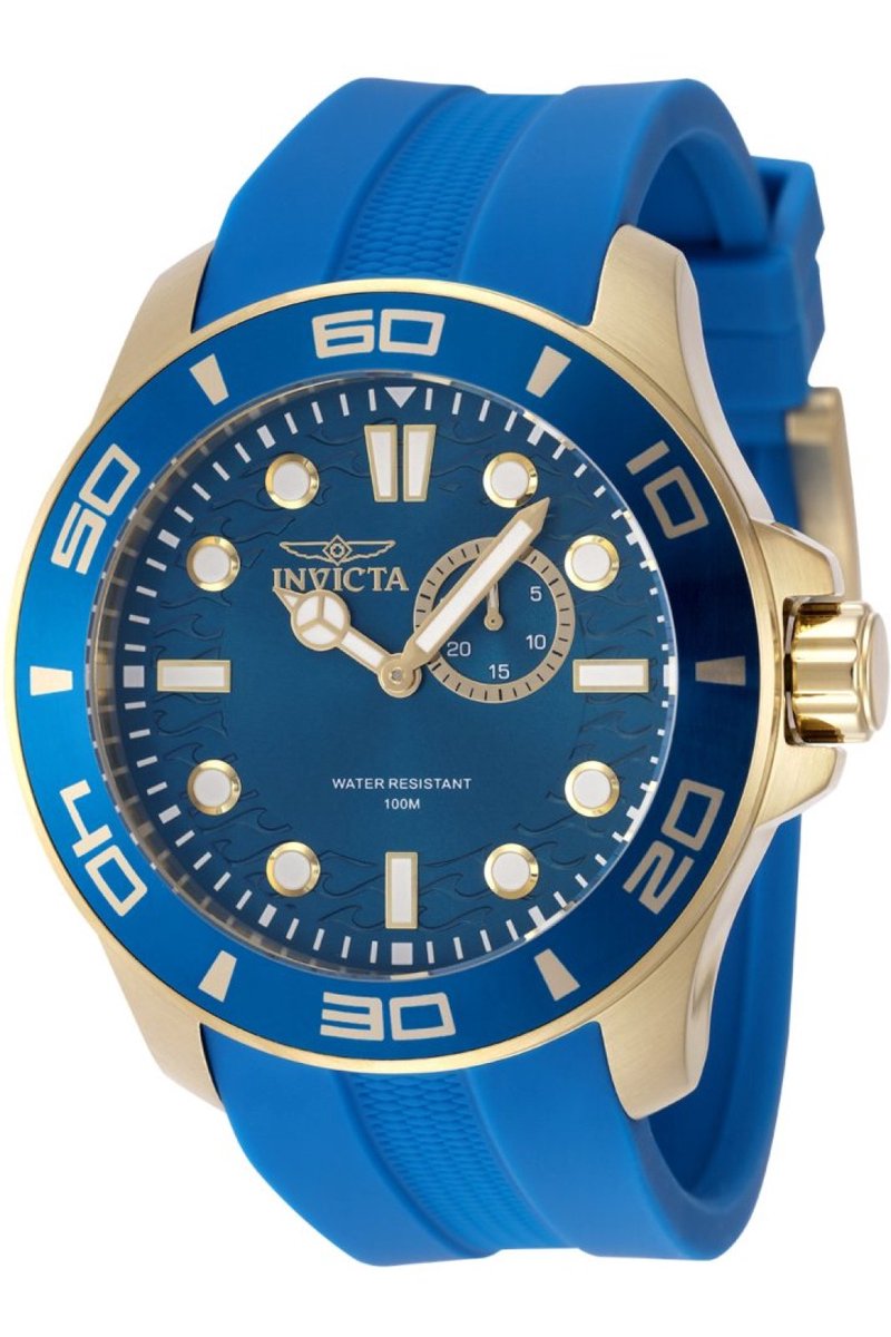 Invicta Pro Diver 49270 Heren Horloge - Waterdicht - Analoog - Quartz Uurwerk - Roestvrij Staal met blauwe Wijzerplaat - 50mm
