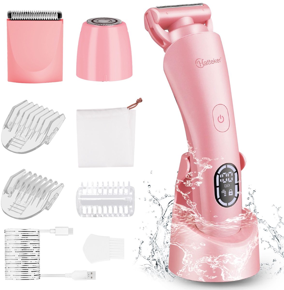 Hatteker 3-in-1 Ladyshave voor Vrouwen - Roze thumbnail 2