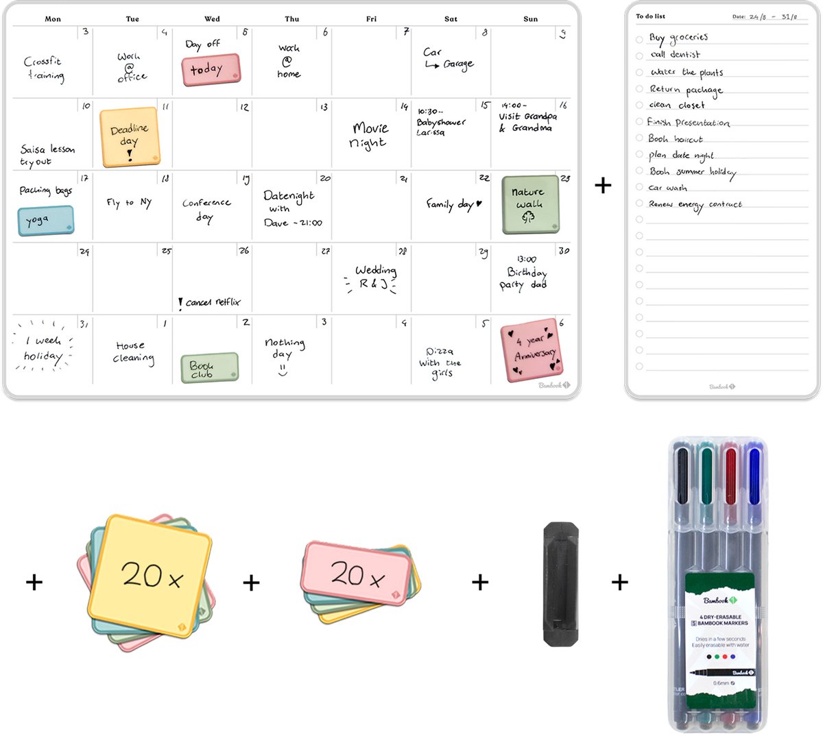 Sticky Whiteboard Plus Set - Monthly Planner