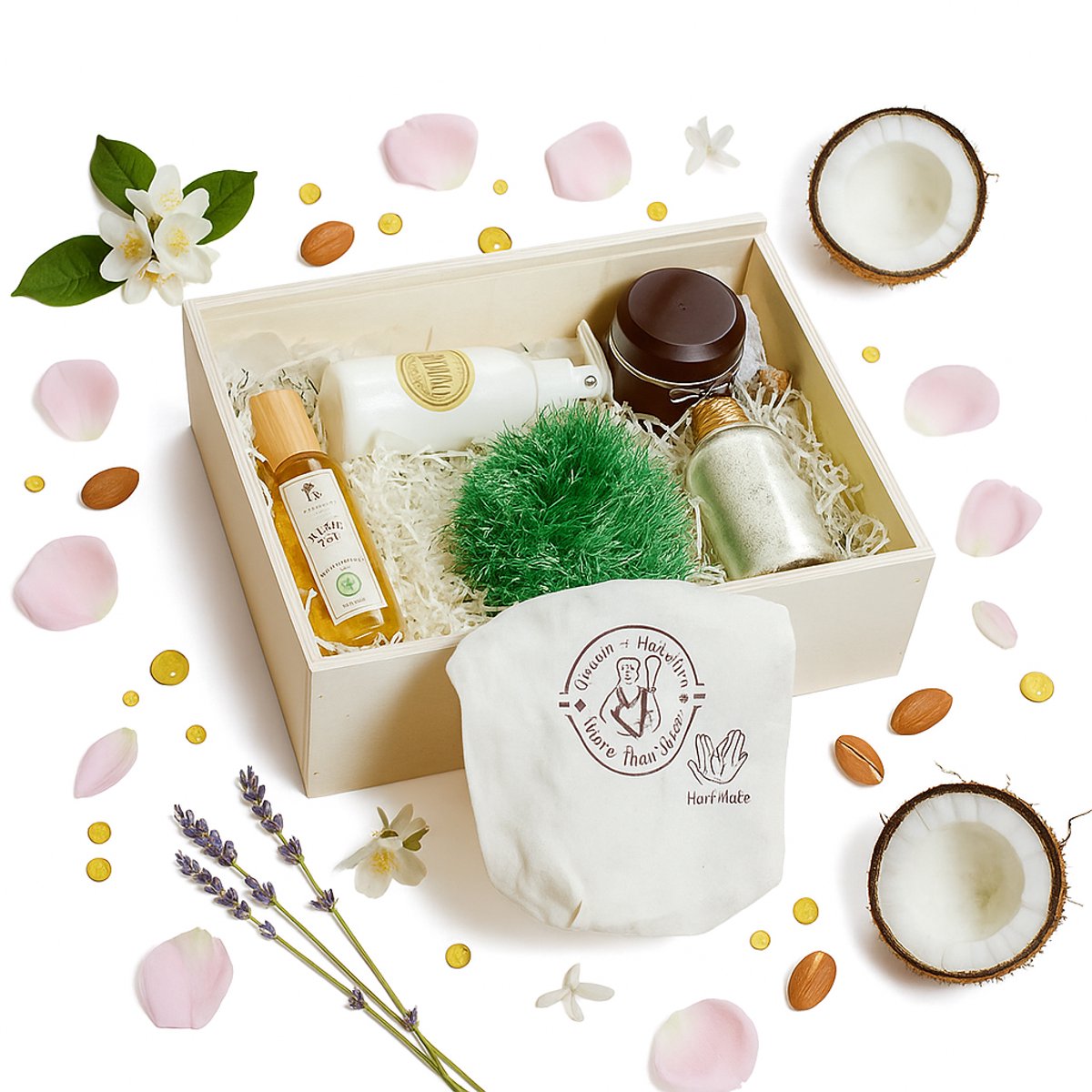RNCosmetics - Giftset Brandnetel – Zuiverend & Hydraterend – Luxe Natuurlijke Verzorgingsbox met Zeep, Crème, Arganolie, Shea Butter & Badzout – Verzorging voor Huid & Haar – Perfect Cadeau voor Haar of Hem