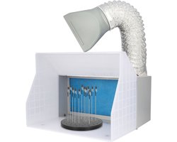 Fengda Compactere en draagbare airbrush-spuitcabine-spuitbox met zuigkanaal FD-513 met krokodillenklemmen en LED-licht