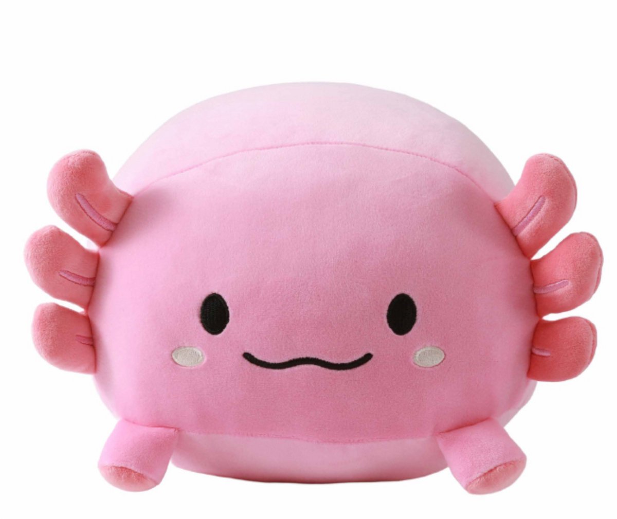 iTotal Home&Gifts Pillow 30x28x18cm "AXOLUTELY" Medium de axolotl roze - kinderkussen - kussen Kinderkamer - Fun kussens - Sierkussen- zacht kinderkussen - pluche