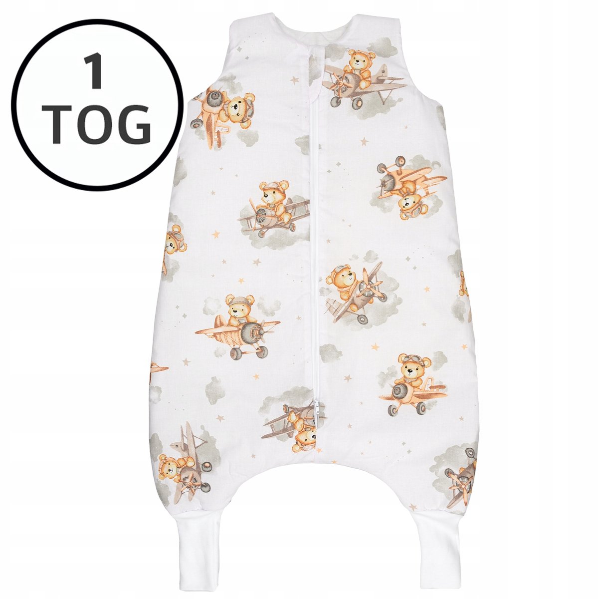 Opgewarmde slaapzak met pijpen, 92-104, 1 TOG, 100% katoen, Nederlands product