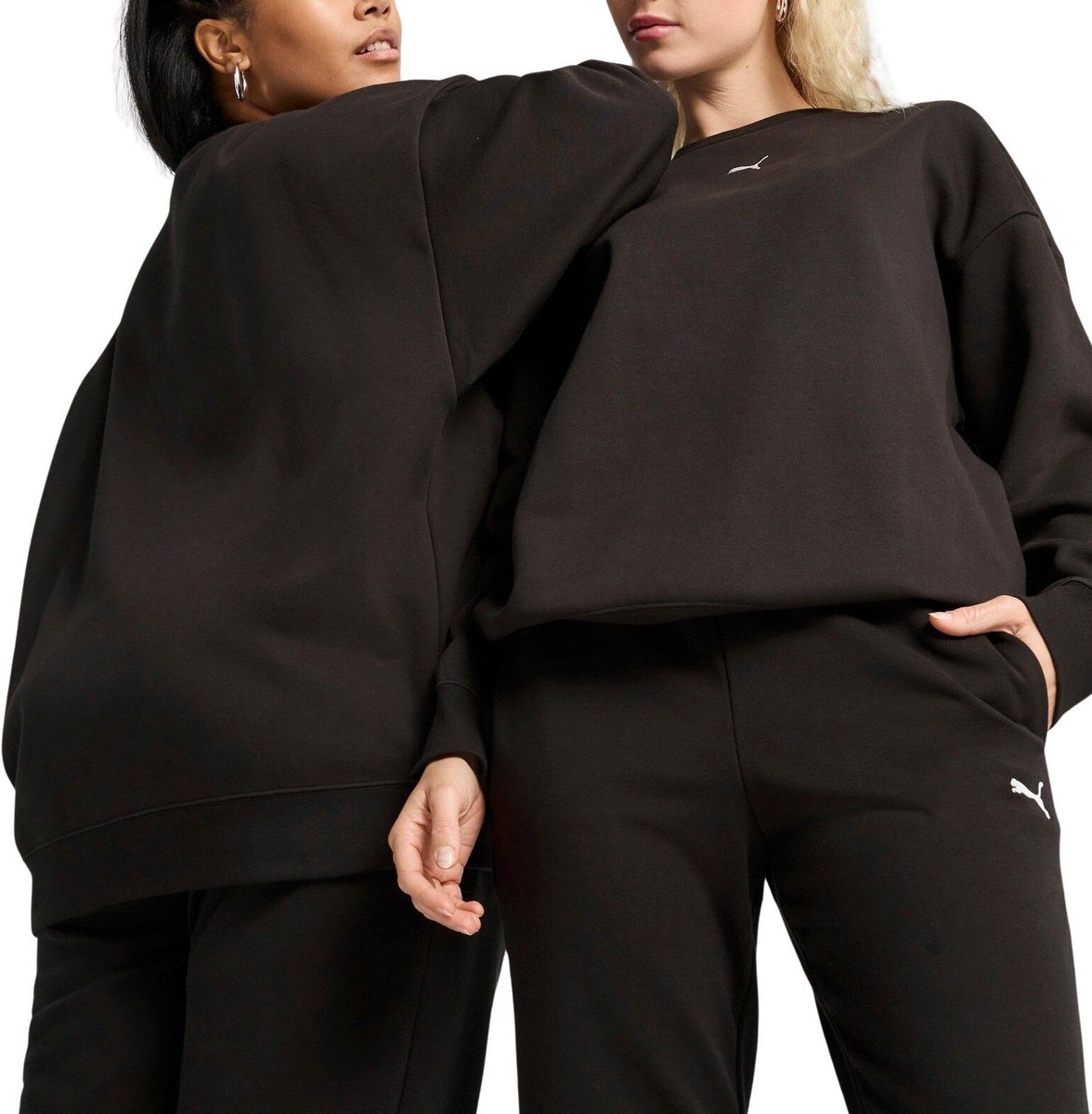 PUMA SWEATSHIRT ESS OVERSIZED CREW FL 68540001 r L Zwart