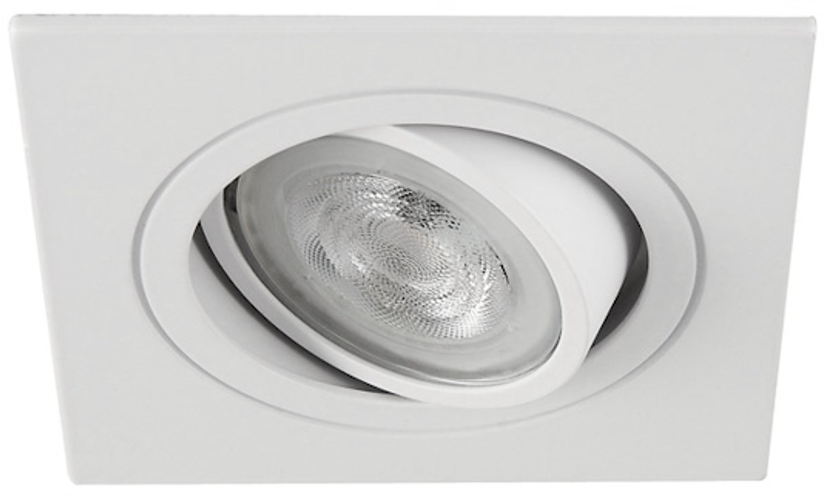 Warmglow inbouwspot Cornelis -Vierkant Wit -Philips Warm Glow -Dimbaar -3.7W -Philips LED