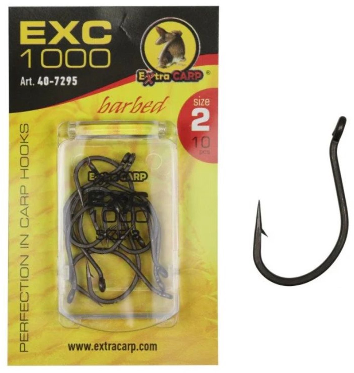 EXC '1000' Karper Haken - Haakmaat #4 - 10 stuks - Barbed - Karper Haak - Carp Hooks - Karper Rigs