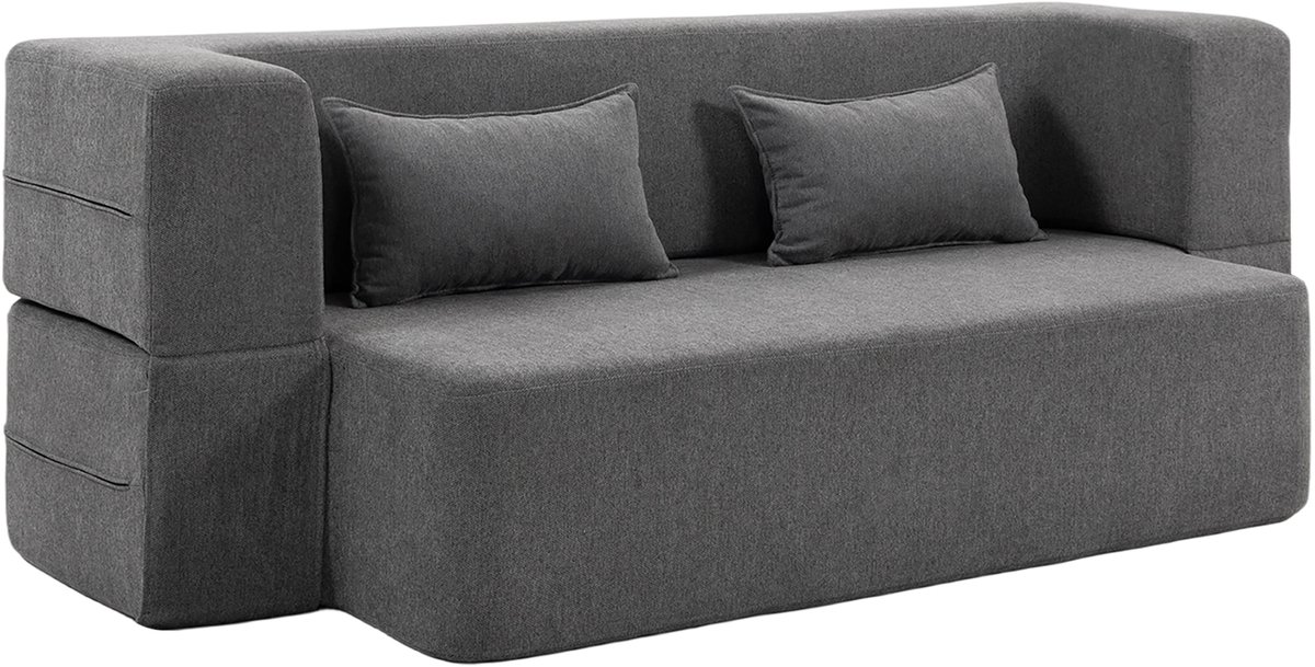 Slaapbank - Uitklapbaar - Slaapstoel - Logeerbed - Zetelbed - Slaapfauteuil - Vouwbed - 2 persoons - Zeer comfortabel - Grijs