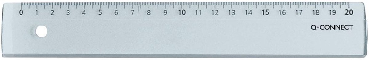 Q-CONNECT meetlat | plastic | in etui | 20 cm